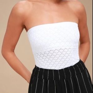 PRICE DROP!! White Honey Textured Tube Top